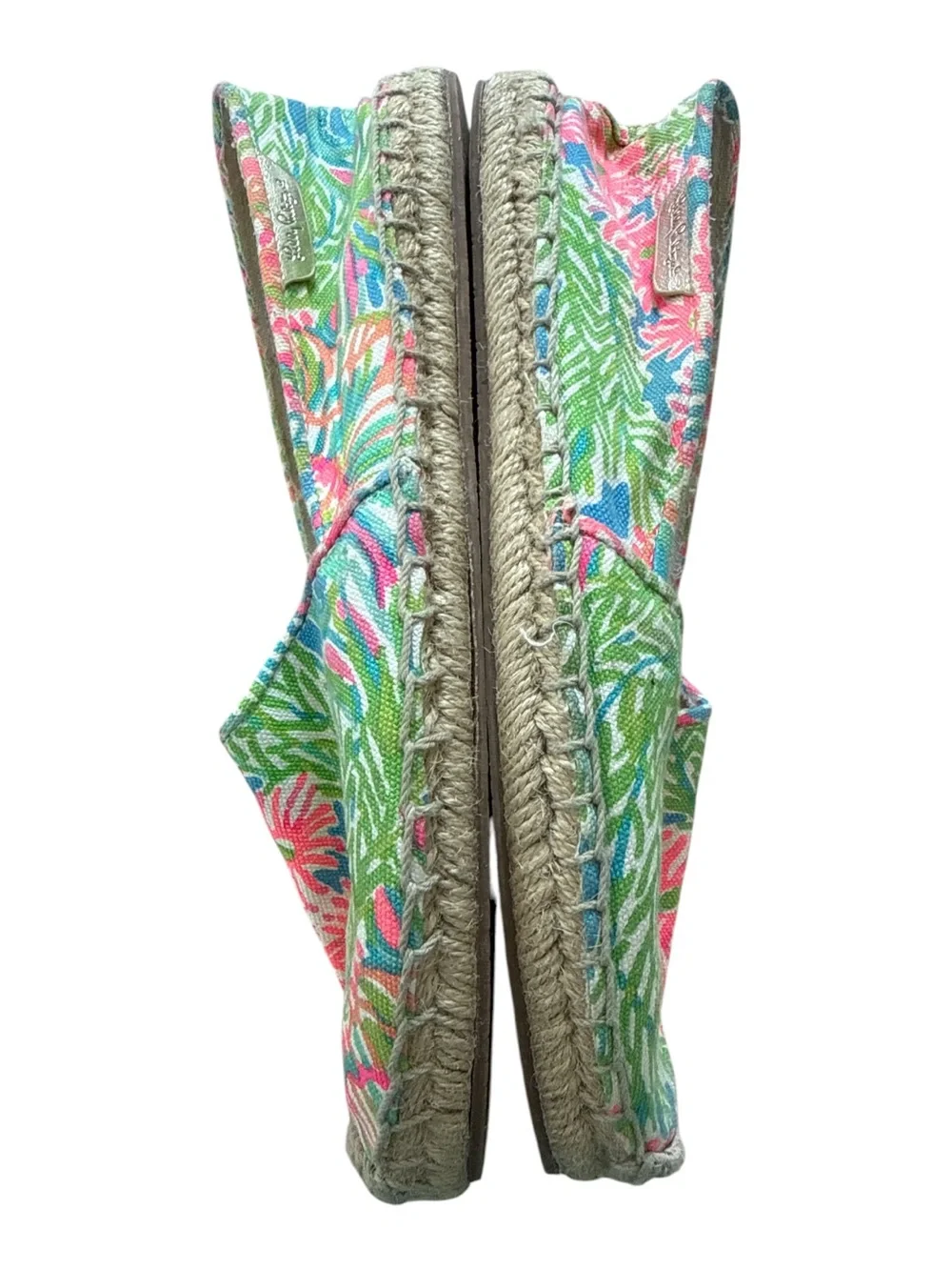 Lilly Pulitzer Lia Lovers Coral Espadrilles Sea Spray Blue Pink Green